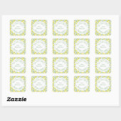Homemade Jam Canning Label |Lemon Pattern Quadratischer Aufkleber (Blatt)