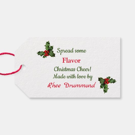 Homemade Jam oder Jelly Christmas Geschenkanhänger (Rückseite Horizontal)