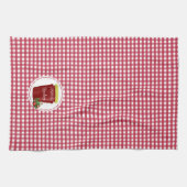 Homemade Jam Red and White Gingham Editable Label Geschirrtuch (Horizontal)