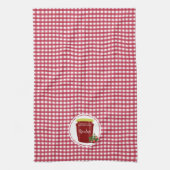 Homemade Jam Red and White Gingham Editable Label Geschirrtuch (Vertikal)
