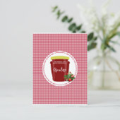 Homemade Jam Red und White Gingham Cotattaccore Postkarte (Stehend Vorderseite)