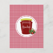 Homemade Jam Red und White Gingham Cotattaccore Postkarte (Vorderseite)