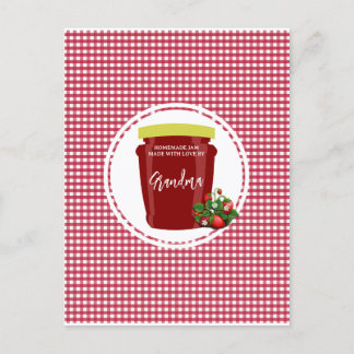 Homemade Jam Red und White Gingham Editable Postkarte