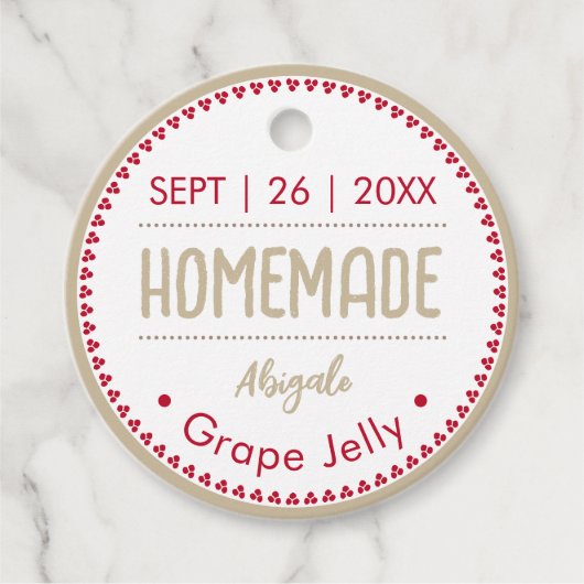 Homemade Jelly Whimsical Weihnachtsgeschenk Geschenkanhänger (Vorderseite)