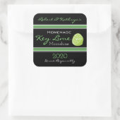 Homemade Key Limon Moonshine Personalisiert Quadratischer Aufkleber (Tasche)