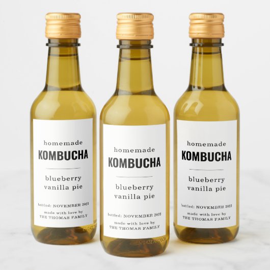 Homemade Kombucha Labels Weinetikett (Flaschen)