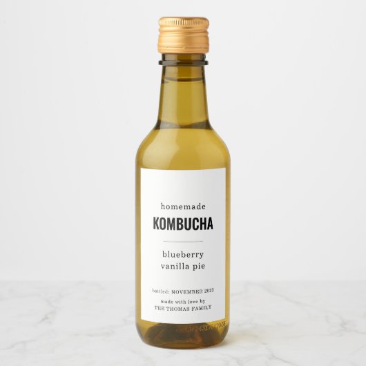 Homemade Kombucha Labels Weinetikett (Vorderseite)