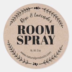 Homemade Kraft Air Freshener Room Spray Labels Runder Aufkleber
