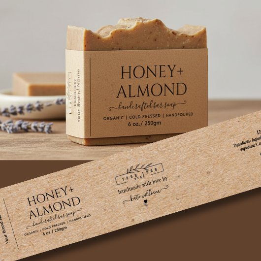 Homemade Kraft Soap Label Belly band with logo