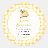 Homemade Lemon Cheesecake Food Label Runder Aufkleber (Vorderseite)