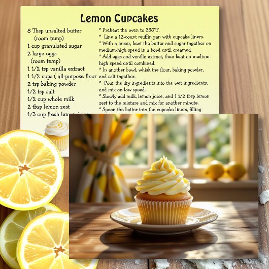 Homemade Lemon Cupcake Recipe Postkarte