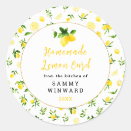 Homemade Lemon Curd Canning Label Runder Aufkleber
