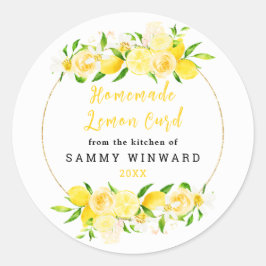 Homemade Lemon Curd Canning Label Runder Aufkleber