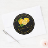 Homemade Lemon Curd Label | Schwarz Runder Aufkleber (Umschlag)