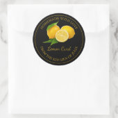Homemade Lemon Curd Label | Schwarz Runder Aufkleber (Tasche)