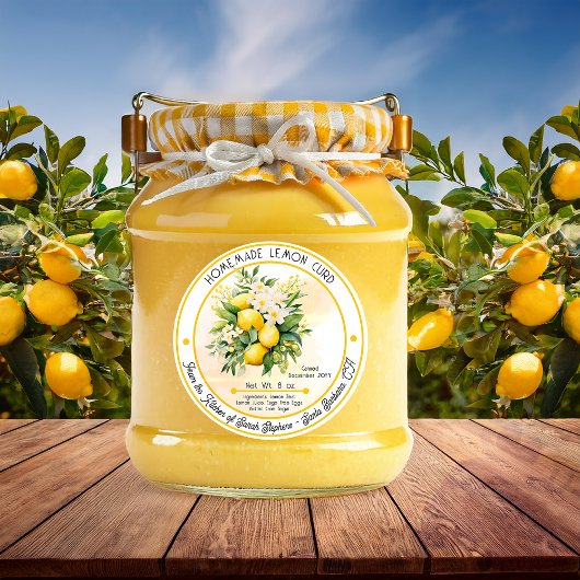 Homemade Lemon Curd Lemon Bouquet Canning Runder Aufkleber
