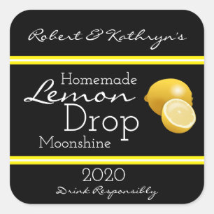Homemade Lemon Drop Moonshine Personalisiert Quadratischer Aufkleber