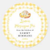 Homemade Lemon Meringue Pie Food Label Runder Aufkleber (Vorderseite)