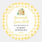 Homemade Lemon Roll Food Label Runder Aufkleber (Vorderseite)