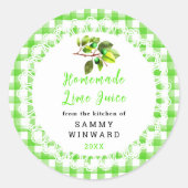 Homemade Lime Juice Drink Label Runder Aufkleber (Vorderseite)