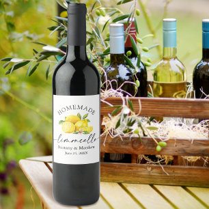 Homemade Limoncello Calligraphy Wasserfarben Zitro Weinetikett