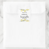 Homemade Limoncello Elegant Modern Wedding Quadratischer Aufkleber (Tasche)