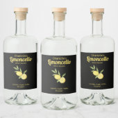 Homemade Limoncello Lemon Lemon Lemon Alkoholflaschenetikett (Flaschen)