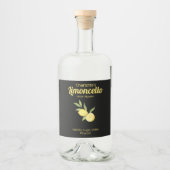 Homemade Limoncello Lemon Lemon Lemon Alkoholflaschenetikett (Vorderseite)