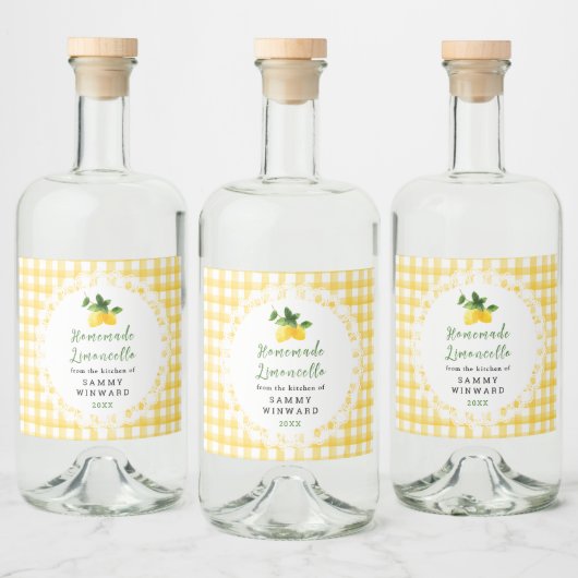 Homemade Limoncello Liqueur Label Alkoholflaschenetikett (Flaschen)