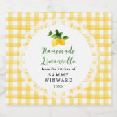 Homemade Limoncello Liqueur Label Alkoholflaschenetikett (Einzelnes Label)