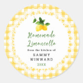 Homemade Limoncello Liqueur Label Runder Aufkleber (Vorderseite)