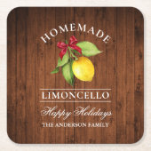 Homemade Limoncello Wood Print Holiday Rechteckiger Pappuntersetzer (Vorderseite)