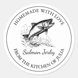 Homemade Lmon Jerky Label Runder Aufkleber