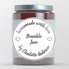 Homemade Made with Liebe | Heart Jelly Jam Canning Runder Aufkleber