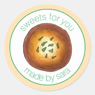 Homemade Malpua Indian Pancake Mithai Süßigkeiten Runder Aufkleber