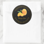 Homemade Mango Jam Label | Schwarz Runder Aufkleber (Tasche)