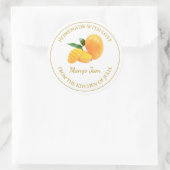 Homemade Mango Jam Label | weiß Runder Aufkleber (Tasche)