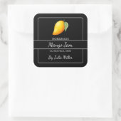Homemade Mango Jam Square Black Quadratischer Aufkleber (Tasche)