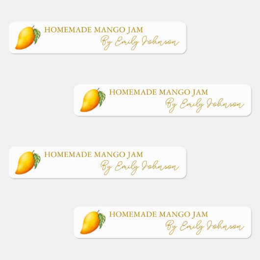 Homemade Mango Jam Thin Label Etiketten (Gruppe)