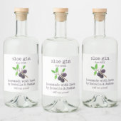 Homemade mit dem Sloe-Gin-Label der Liebe Alkoholflaschenetikett (Flaschen)