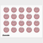 Homemade mit Liebe Floral Rose Burgundy Geschenkkl Runder Aufkleber (Blatt)