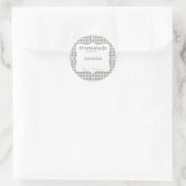 Homemade mit Liebe Gingham Runder Aufkleber (Tasche)
