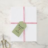 Homemade mit Liebe-Grün-Skriptnamen Geschenkanhänger (Mit Garn)