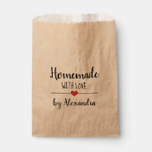 Homemade mit Liebe-Kraftscript-Namen für Tasche Geschenktütchen (Vorderseite)