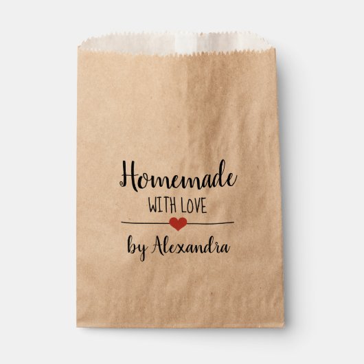 Homemade mit Liebe-Kraftscript-Namen für Tasche Geschenktütchen (Vorderseite)