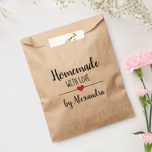 Homemade mit Liebe-Kraftscript-Namen für Tasche Geschenktütchen (Versiegelt)