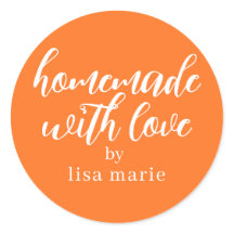 Homemade mit Liebe Personalisiert Bright Orange Ge