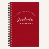 Homemade mit Liebe Rezept Personalisiert Notizblock (Vorderseite)