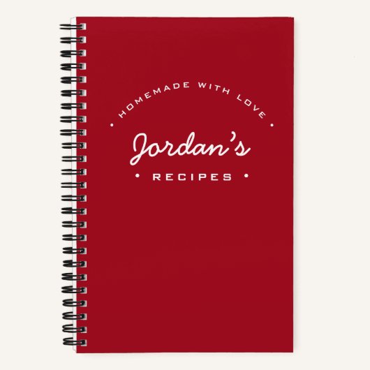 Homemade mit Liebe Rezept Personalisiert Notizblock (Vorderseite)