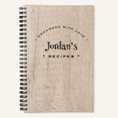 Homemade mit Liebe Rezept Rustikal Personalisiert Notizblock (Vorderseite)